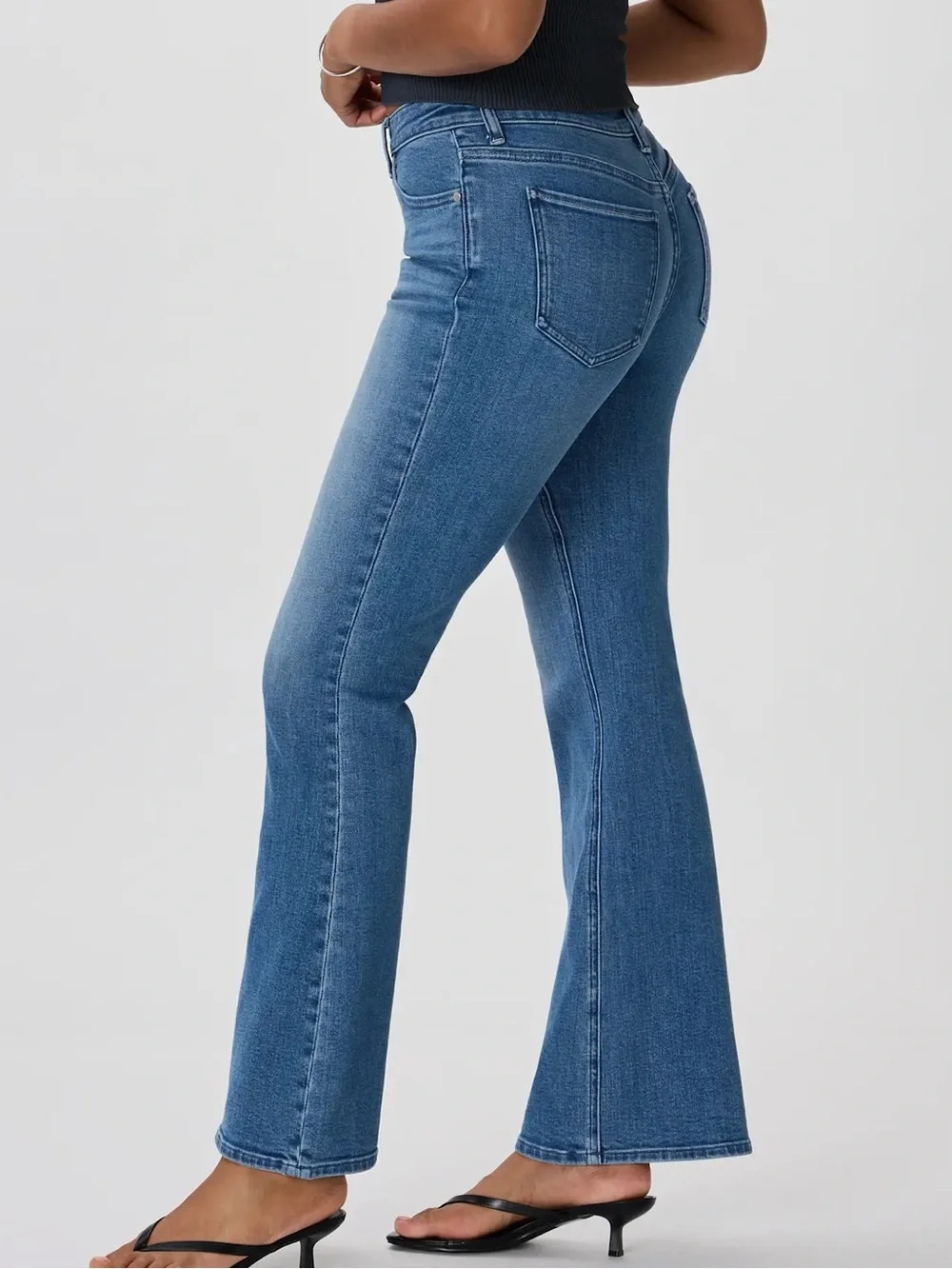 Quince Luna Stretch Flare Jeans in Seaside Blue